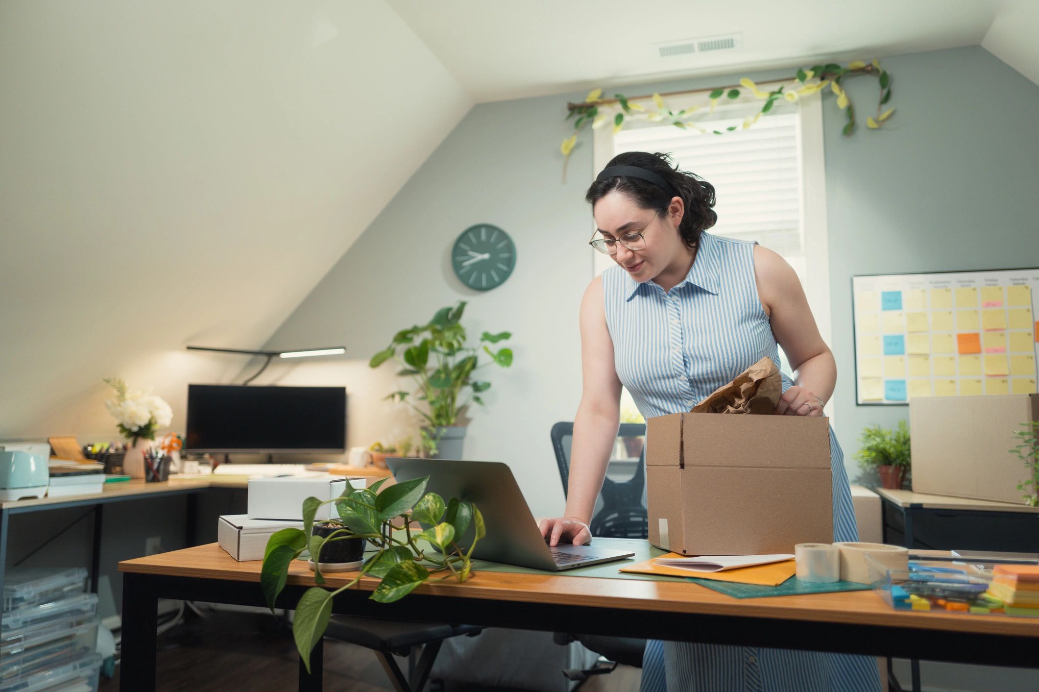Writer working at a desk with a laptop